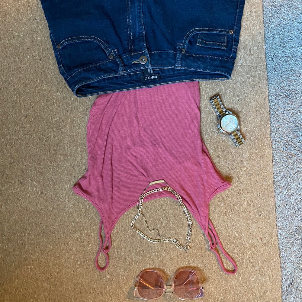 Pink Forever 21 BodySuit